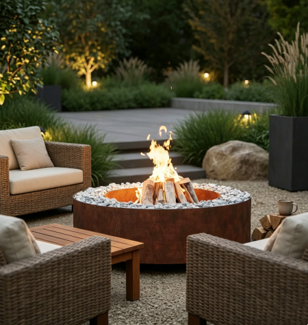 large metal fire pit bowl